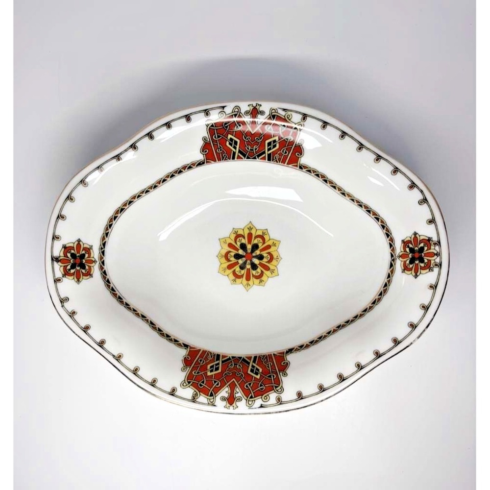 Antique C Tielsch Altwasser Germany Porcelain Oval Serving Bowl Moorish 1909